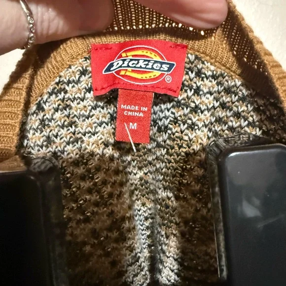 Dickies Plaid Crew Neck Sweater -‎ Brown, White, and Black - Picture 6 of 6